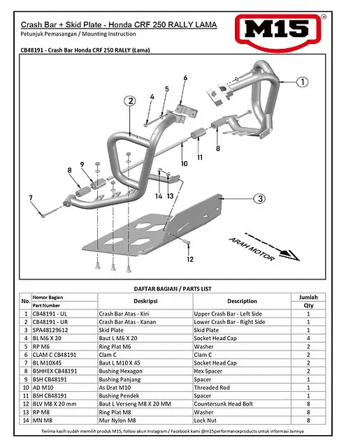 Engine Guard + Skid Plate Honda CRF 250 Rally (17-20) - Image 2